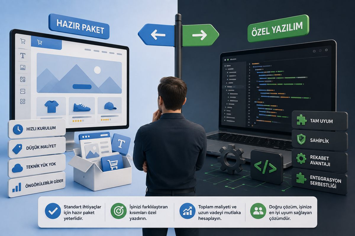 Hazır Site mi, Özel Yazılım mı? İşletmeniz İçin Doğru Seçim